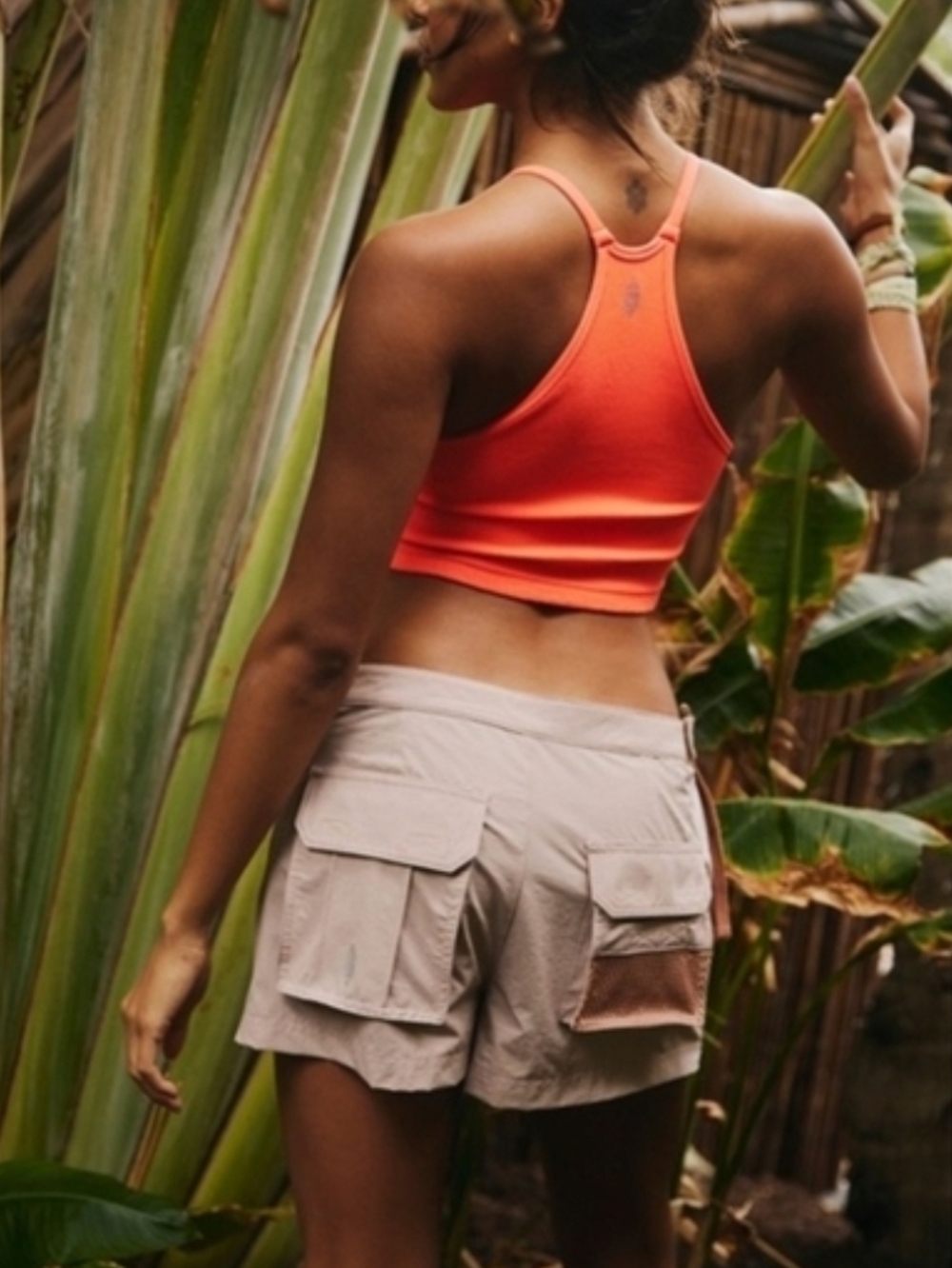 FP Movement Free People Great Outdoors Blush Cream Cargo Skort Orange Detail Lg - Picture 3 of 8